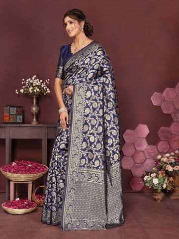 Varanga Women Banarasi Saree With Blouse Piece